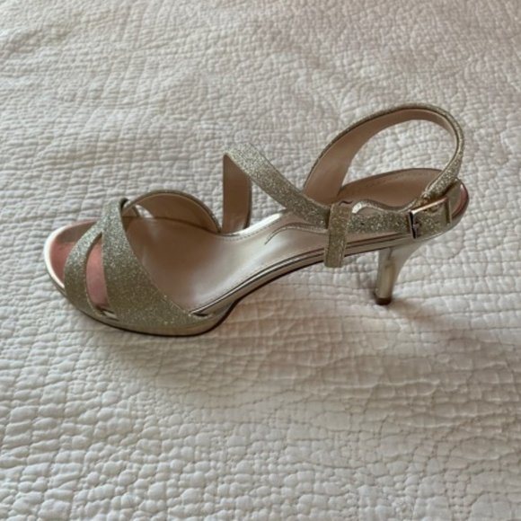 Nina Sparkly Gold Strappy Heels - Picture 3 of 4